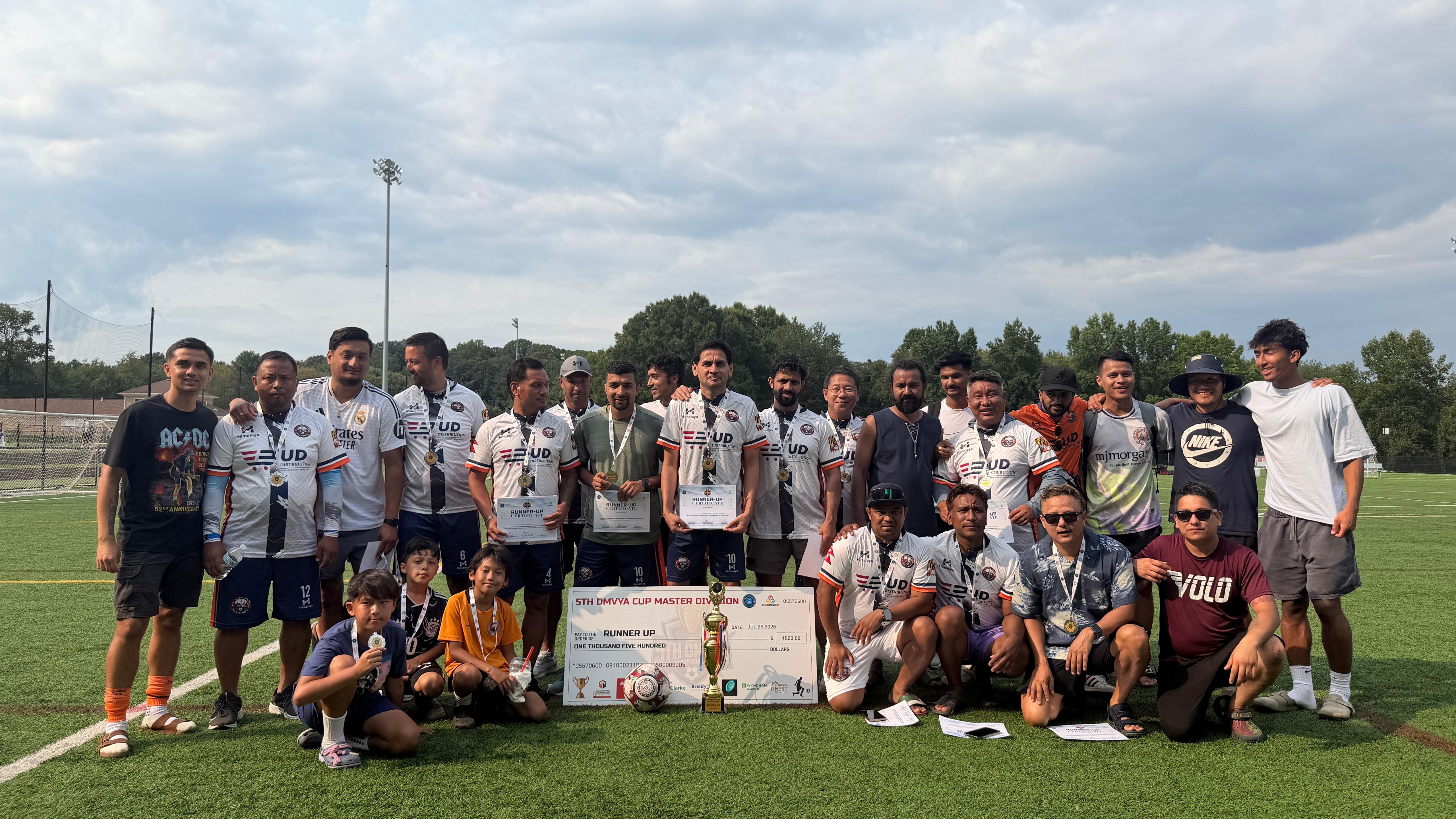 Himalaya Baltimore FC squad together on the football field