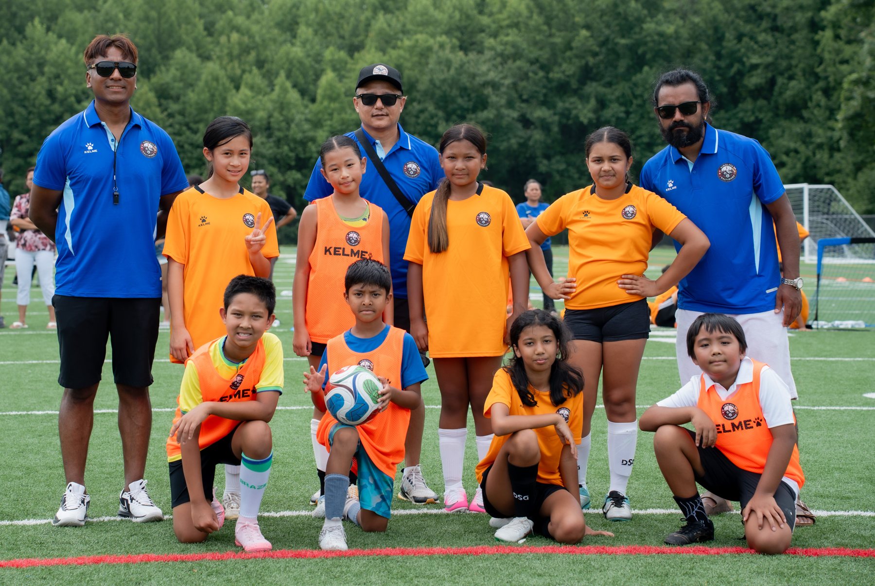 Kids Fest players and volunteer coaches