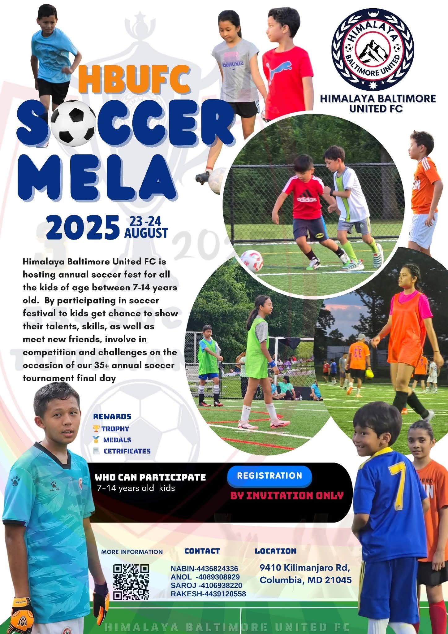 Himalaya Baltimore Kids Soccer Mela 2025 flyer